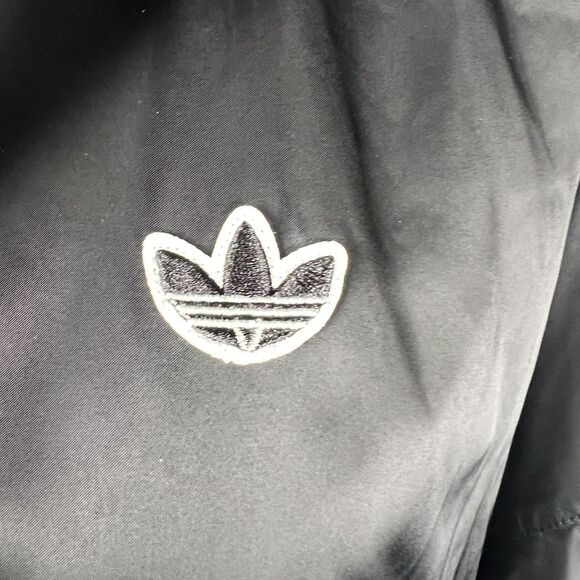RARE Adidas Originals Sz 8/UK12 Windbreaker Long Sleeve 1/2 Zip 3-Stripes Black - Picture 7 of 12